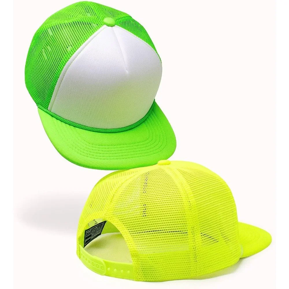 Men Mesh Snapback Trucker Flat Bill Foam Top Hat